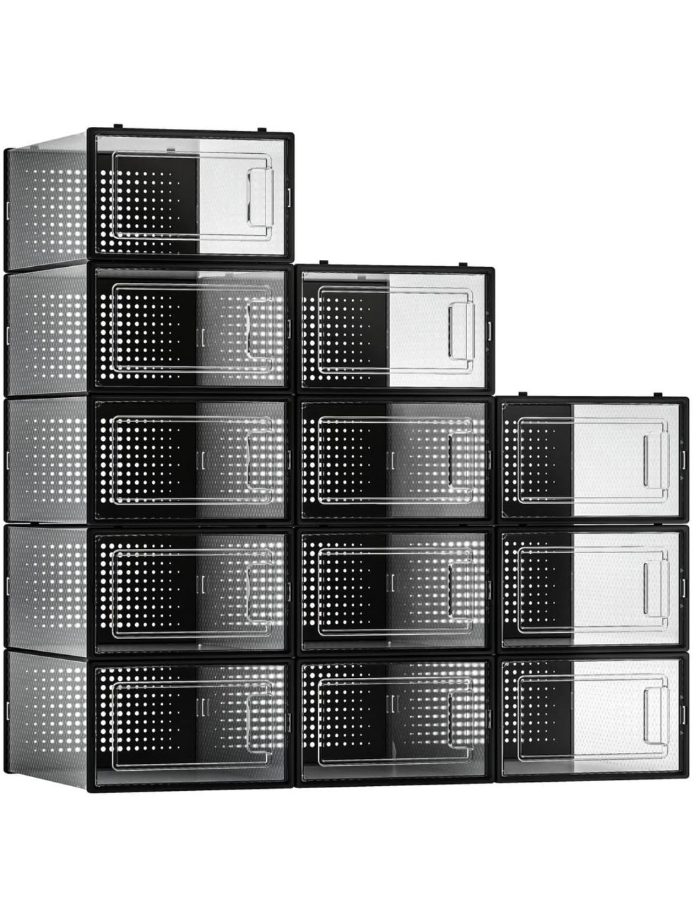 Nike Black Stackable Modular Shoe Storage Cubes - Clear Front Panels